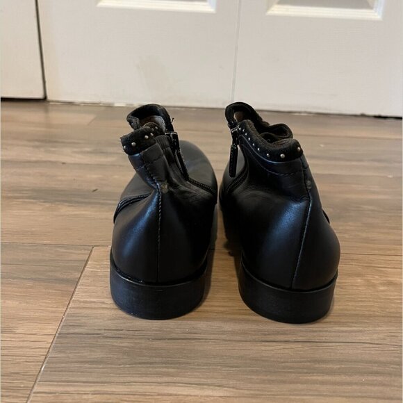 Vero Cuoio Black Leather Side Zipper Ankle Boots Women’s Size 37 - Picture 10 of 11